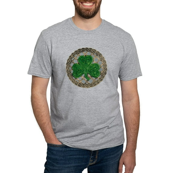 CafePress - Shamrock And Celtic Knots T Shirt - Fitted T-Shirt, Vintage Fit Soft Cotton Tee