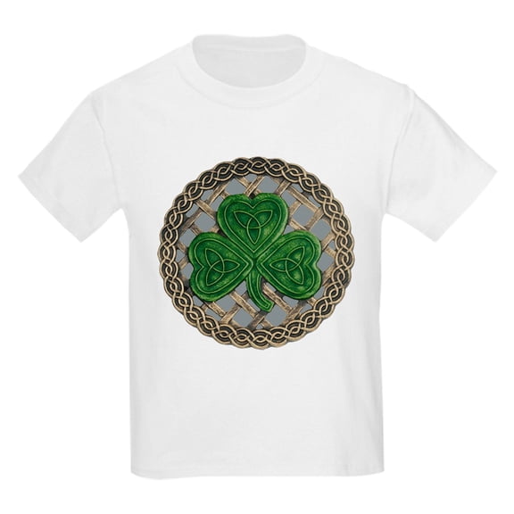 CafePress - Shamrock And Celtic Knots T Shirt - Light T-Shirt Kids XS-XL