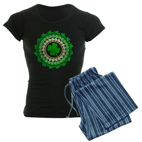 CafePress - Shamrock Circle Pajamas - Women's Dark Pajamas
