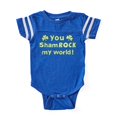 thumbnail image 1 of CafePress - Shamrock My World - Cute Infant Baby Football Bodysuit, 1 of 3