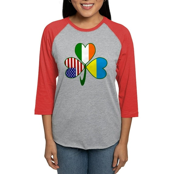 CafePress - Shamrock Of Ukraine Women's Baseball T Shirt - Womens Baseball Tee