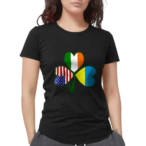 CafePress - Shamrock Of Ukraine Women's Deluxe T Shirt - Womens Tri-blend T-Shirt