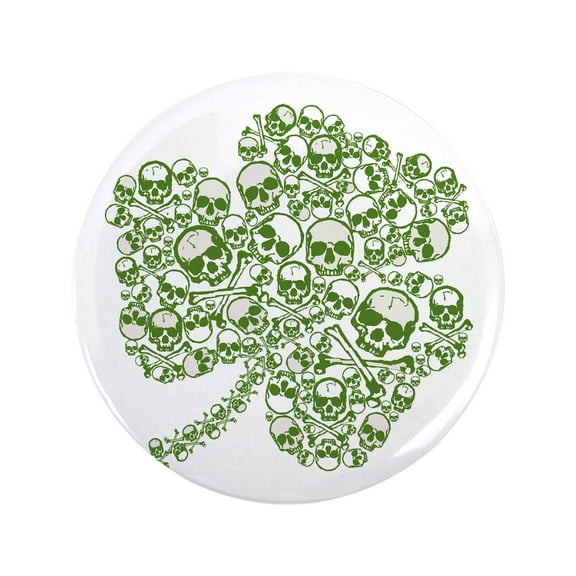 CafePress - Shamrock Skull St Patricks Day 3.5 Button - 3.5" Button