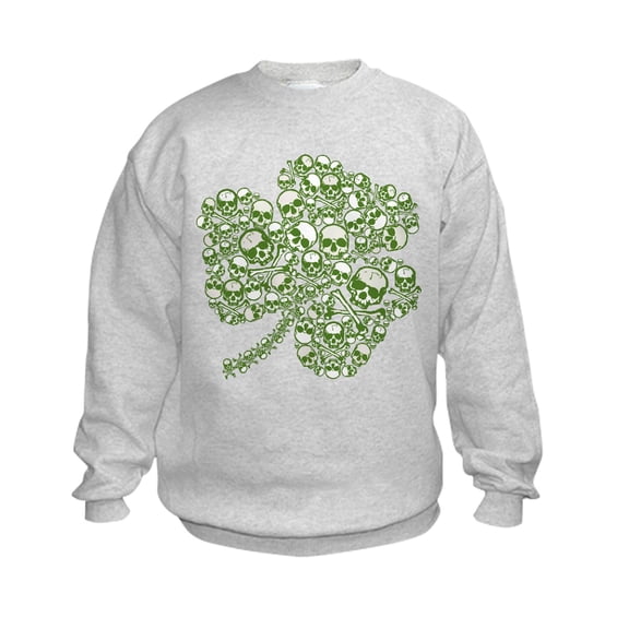CafePress - Shamrock Skull St Patricks Day Kids Sweatshirt - Kids Sweatshirt, Youth Crew Neck Sweatshirt