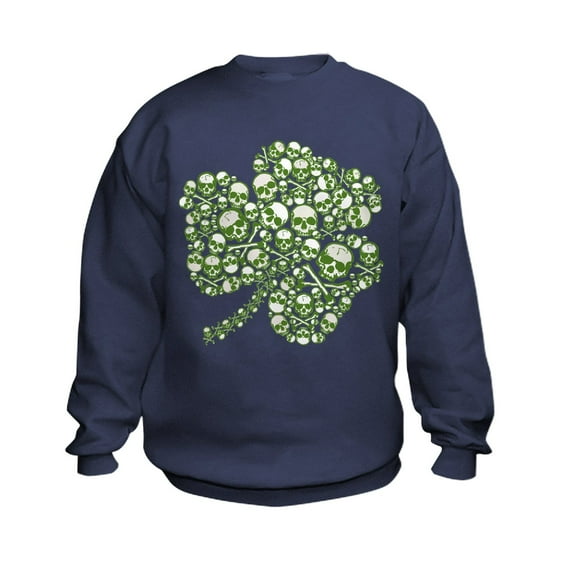 CafePress - Shamrock Skull St Patricks Day Kids Sweatshirt - Kids Sweatshirt, Youth Crew Neck Sweatshirt