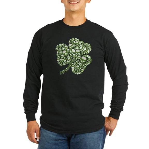 CafePress - Shamrock Skull St Patricks Day Long Sleeve Dark T - Long Sleeve Dark T-Shirt