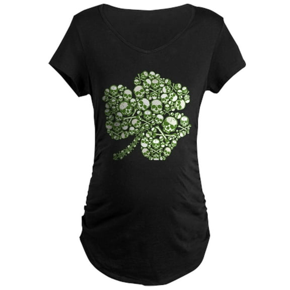 CafePress - Shamrock Skull St Patricks Day Maternity Dark T Sh - Maternity Dark T-Shirt