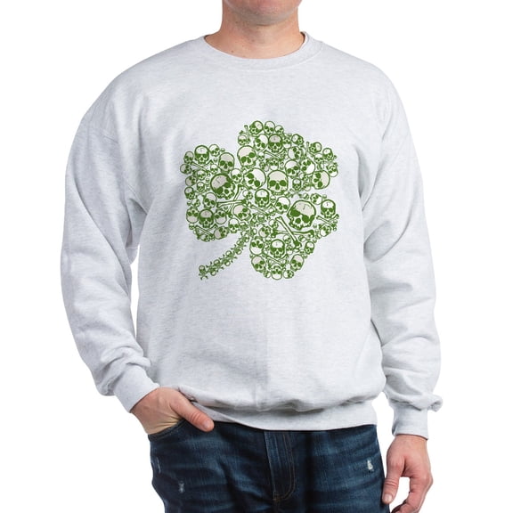 CafePress - Shamrock Skull St Patricks Day Sweatshirt - Crew Neck Sweatshirt