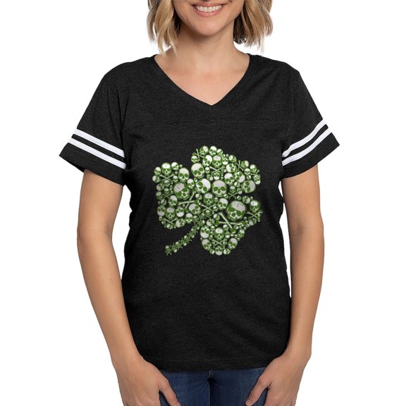 CafePress - Shamrock Skull St Patricks Day T Shirt - Womens Football Shirt