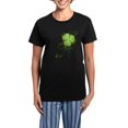 thumbnail image 1 of CafePress - Shamrock [Swirls] Women's Dark Pajamas - Women's Short Sleeve Print T-Shirt and Pants Dark Cotton Pajama Set, 1 of 7