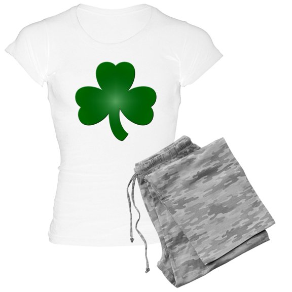 CafePress - Shamrock Ver5 Women's Light Pajamas - Women's Short Sleeve Print T-Shirt and Pants Light Cotton Pajama Set