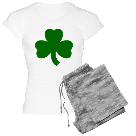 CafePress - Shamrock Ver6 Women's Light Pajamas - Women's Short Sleeve Print T-Shirt and Pants Light Cotton Pajama Set