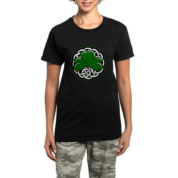 CafePress - Shamrock Women's Dark Pajamas - Women's Short Sleeve Print T-Shirt and Pants Dark Cotton Pajama Set