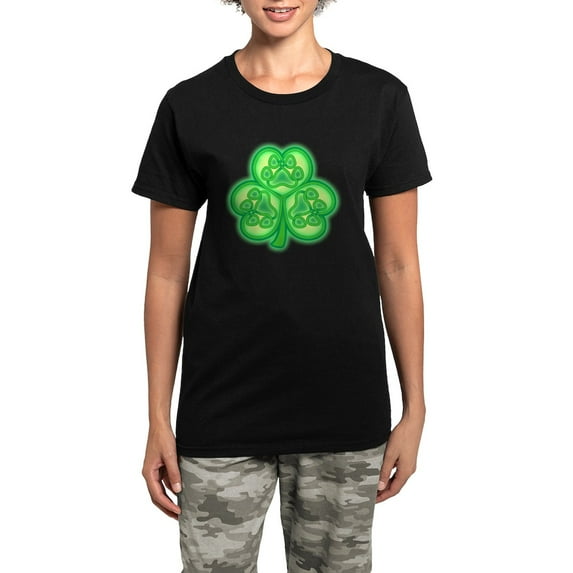 CafePress - Shamrock Women's Dark Pajamas - Women's Short Sleeve Print T-Shirt and Pants Dark Cotton Pajama Set
