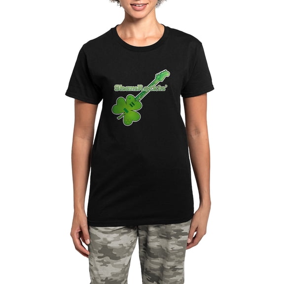 CafePress - Shamrockin Women's Dark Pajamas - Women's Short Sleeve Print T-Shirt and Pants Dark Cotton Pajama Set