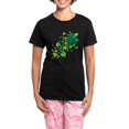 thumbnail image 1 of CafePress - Shamrocks And Swirls Women's Dark Pajamas - Women's Short Sleeve Print T-Shirt and Pants Dark Cotton Pajama Set, 1 of 7