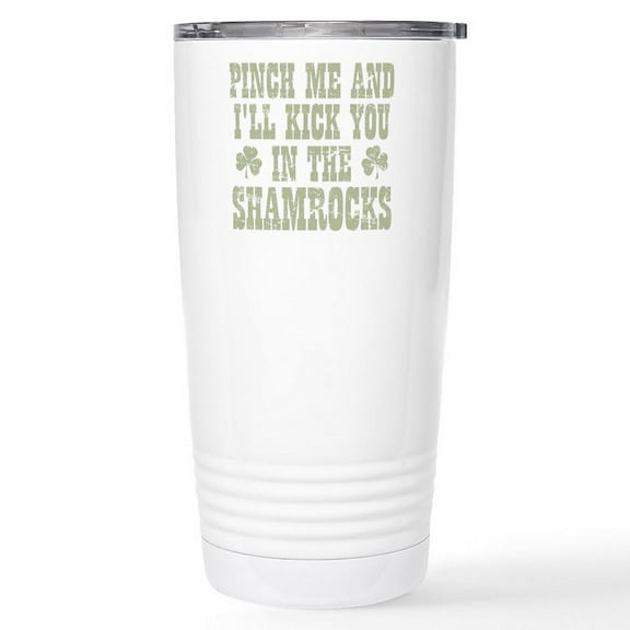 CafePress - Shamrocks Stainless Steel Travel Mug - Insulated Stainless Steel Travel Tumbler 20 oz.
