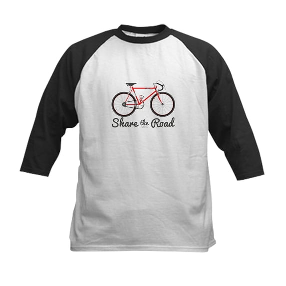 CafePress - Share The Road Baseball Jersey - Kids Cotton Baseball Jersey, 3/4 Sleeve Shirt