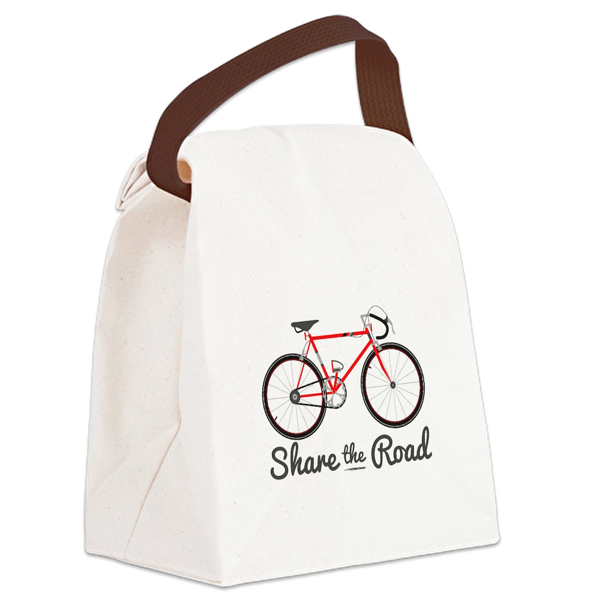 CafePress Share The Road Canvas Lunch Bag with Strap Handle