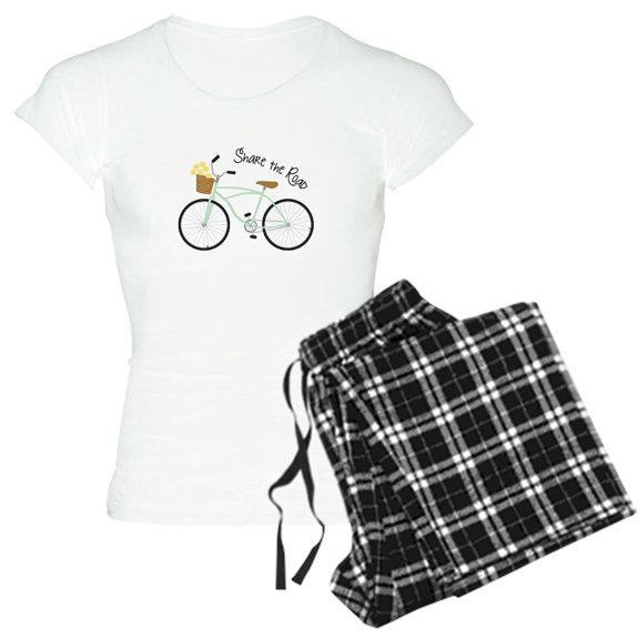 CafePress - Share The Road Pajamas - Women's Short Sleeve Print T-Shirt and Pants Light Cotton Pajama Set