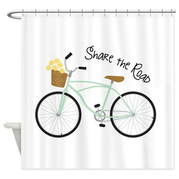 CafePress - Share The Road - Unique Fabric Shower Curtain 70" x 72"