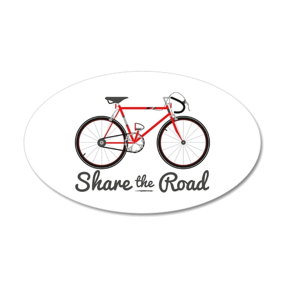 CafePress - Share The Road Wall Decal - 35x21 Oval Wall Decal