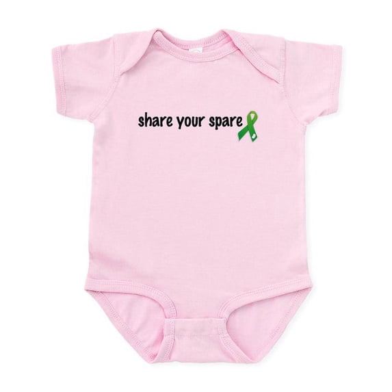 CafePress - Share Your Spare With Ribbon Body Suit - Baby Light Bodysuit, Size Newborn - 24 Months
