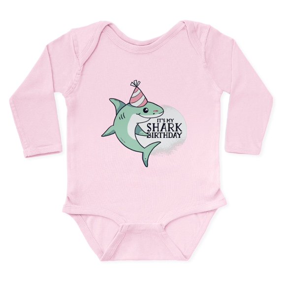 CafePress - Shark Birthday Body Suit - Long Sleeve Cotton Baby Bodysuit