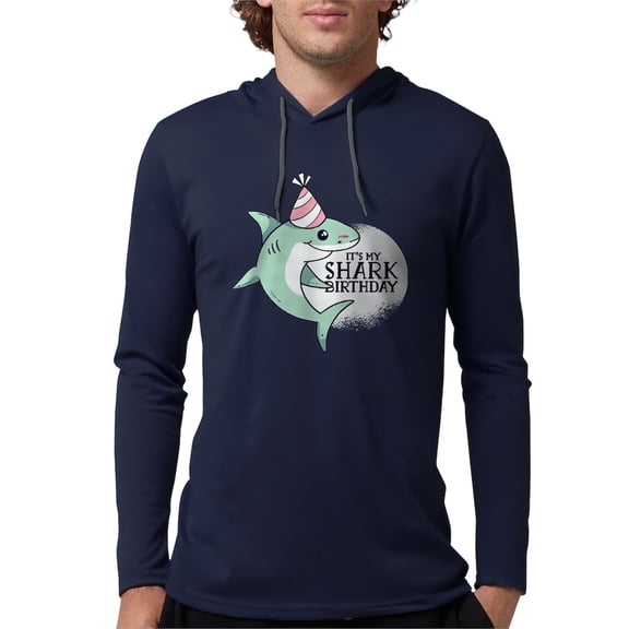 CafePress - Shark Birthday Long Sleeve T Shirt - Mens Hooded Shirt