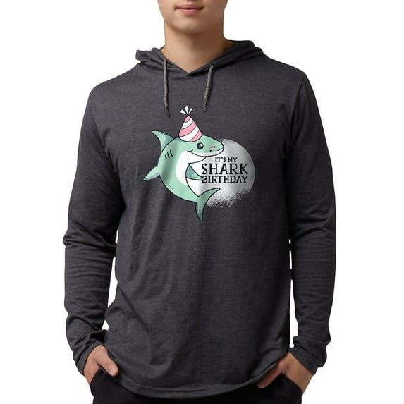 CafePress - Shark Birthday Long Sleeve T Shirt - Mens Hooded Shirt