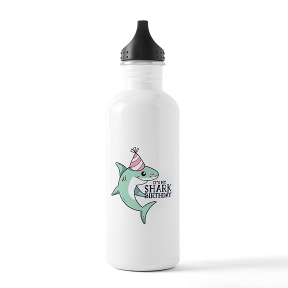 CafePress - Shark Birthday - Stainless Steel Water Bottle, Sports Bottle, 1.0L