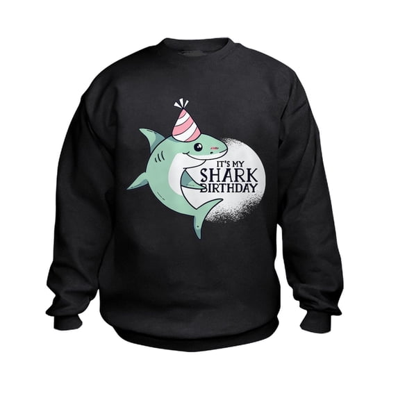 CafePress - Shark Birthday Sweatshirt - Kids Sweatshirt, Youth Crew Neck Sweatshirt