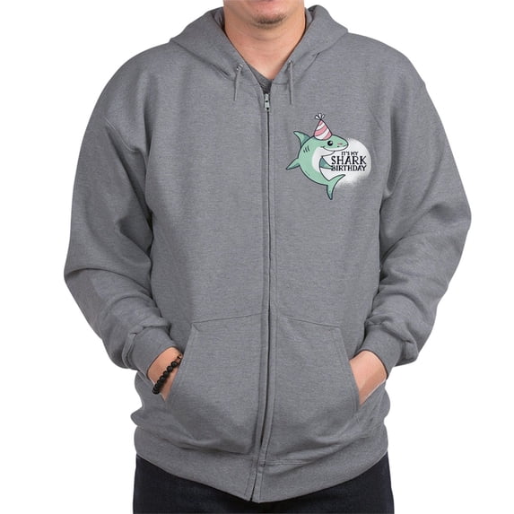 CafePress - Shark Birthday Sweatshirt - Zip Hoodie, Classic Hooded Sweatshirt with Metal Zipper