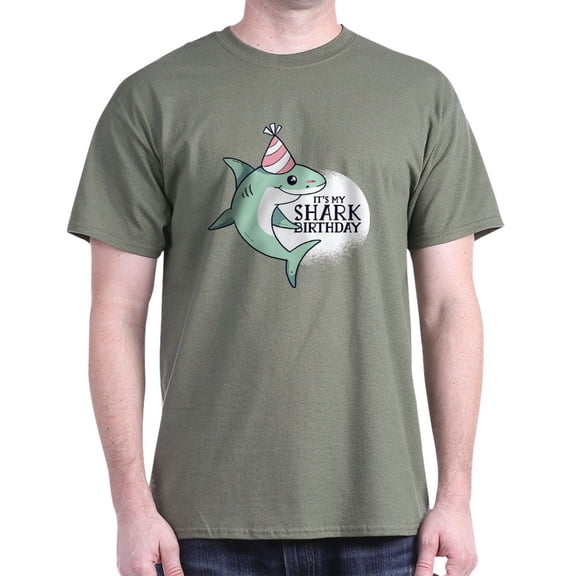 CafePress - Shark Birthday T Shirt - Men's Classic Graphic Cotton T-Shirt
