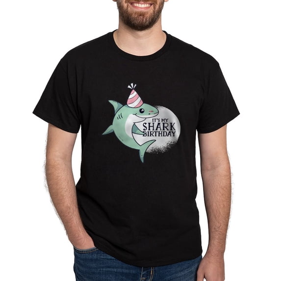 CafePress - Shark Birthday T Shirt - Men's Classic Graphic Cotton T-Shirt