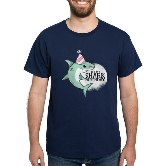 CafePress - Shark Birthday T Shirt - Men's Classic Graphic Cotton T-Shirt