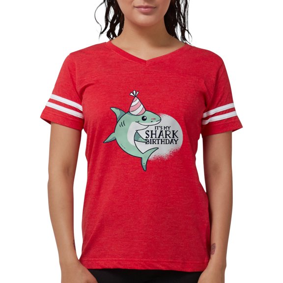 CafePress - Shark Birthday T Shirt - Womens Football Shirt