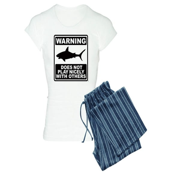 CafePress - Shark Does Not Play Nicely - Women's Light Pajamas