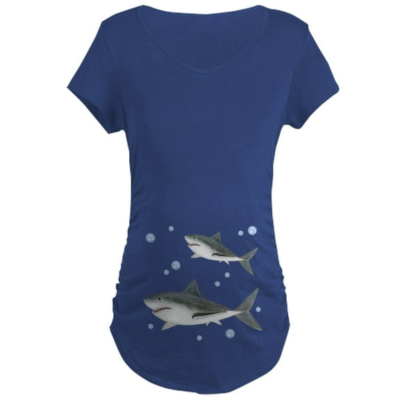 CafePress - Shark Maternity Dark T Shirt - Maternity Dark T-Shirt
