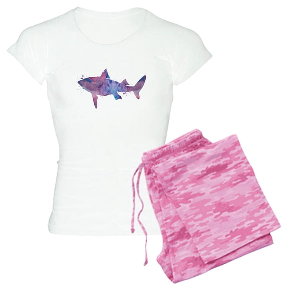 CafePress - Shark Pajamas - Women's Short Sleeve Print T-Shirt and Pants Light Cotton Pajama Set