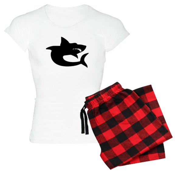 CafePress - Shark Silhouette Pajamas - Women's Short Sleeve Print T-Shirt and Pants Light Cotton Pajama Set