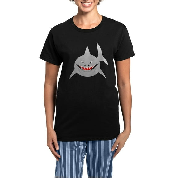CafePress - Shark Women's Dark Pajamas - Women's Short Sleeve Print T-Shirt and Pants Dark Cotton Pajama Set
