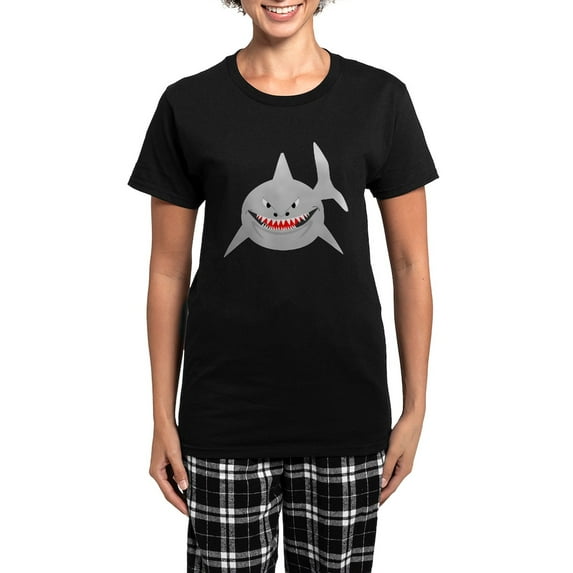 CafePress - Shark Women's Dark Pajamas - Women's Short Sleeve Print T-Shirt and Pants Dark Cotton Pajama Set