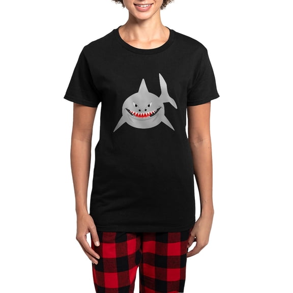 CafePress - Shark Women's Dark Pajamas - Women's Short Sleeve Print T-Shirt and Pants Dark Cotton Pajama Set