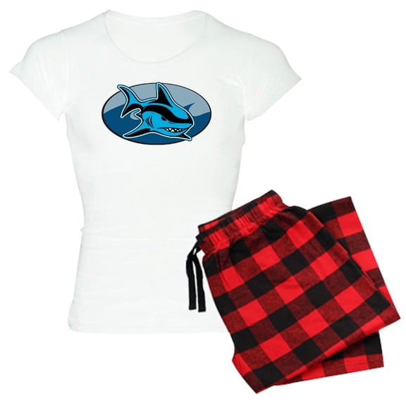 CafePress - Shark Women's Light Pajamas - Women's Short Sleeve Print T-Shirt and Pants Light Cotton Pajama Set