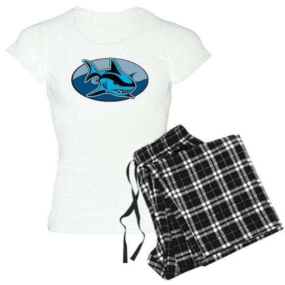 CafePress - Shark Women's Light Pajamas - Women's Short Sleeve Print T-Shirt and Pants Light Cotton Pajama Set