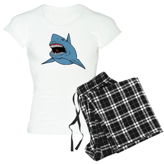CafePress - Shark Women's Light Pajamas - Women's Short Sleeve Print T-Shirt and Pants Light Cotton Pajama Set