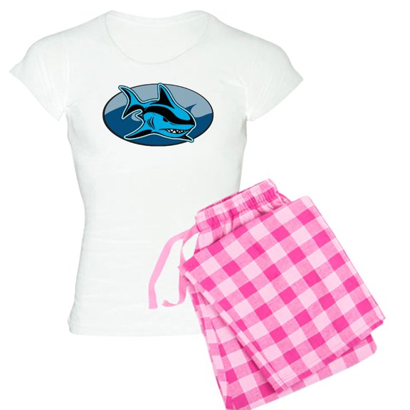 CafePress - Shark Women's Light Pajamas - Women's Short Sleeve Print T-Shirt and Pants Light Cotton Pajama Set