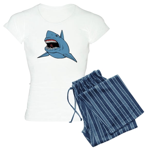CafePress - Shark Women's Light Pajamas - Women's Short Sleeve Print T-Shirt and Pants Light Cotton Pajama Set