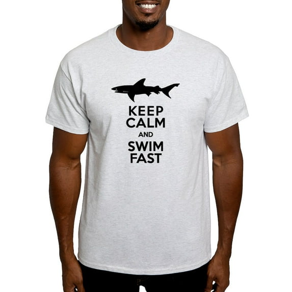 CafePress - Sharks! Keep Calm And Swim Fast T Shirt - Men's Classic Graphic T-Shirt
